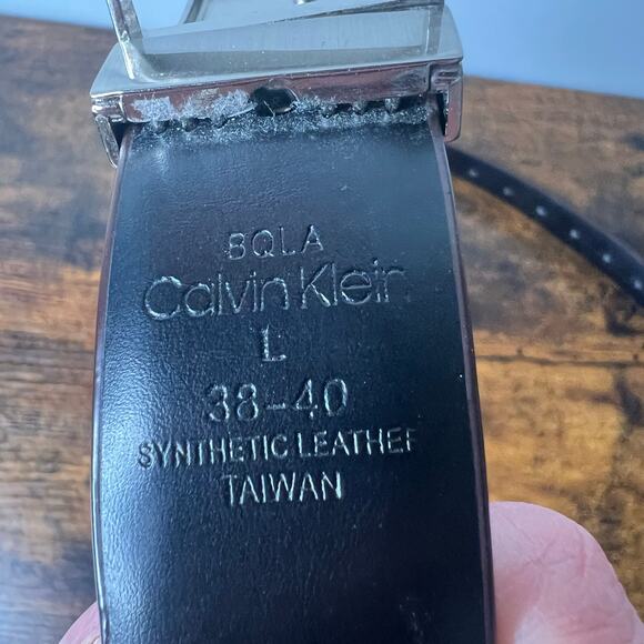 Calvin Klein Synthetic Leather Reversible Belt Black/Brown L 38-40 Old Money - Picture 6 of 6